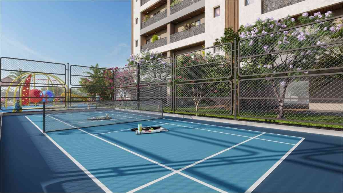 Illustrative view of a Glenwood badminton court